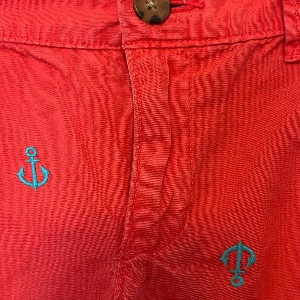 Old Navy‎ Anchor⚓️ Embroidered Shorts Coral & Blue Cotton Chino Size 6